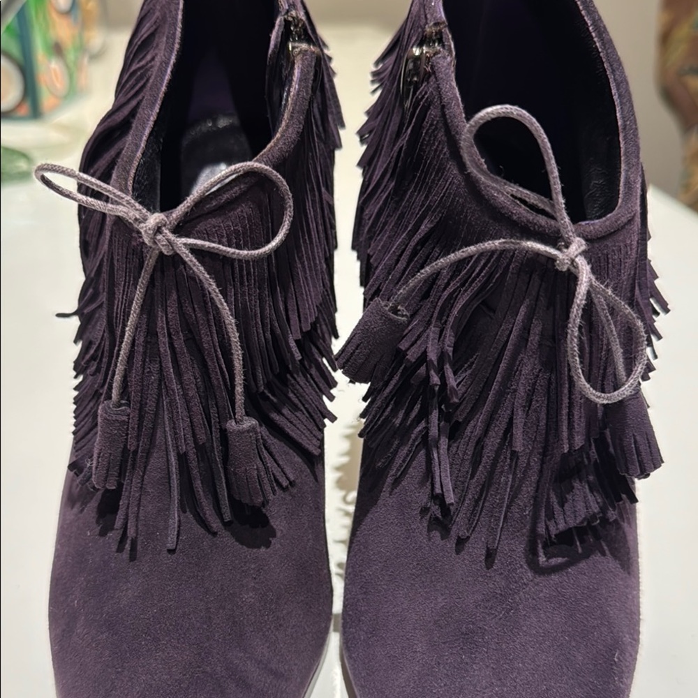 Manolo Blahnik open toe stiletto with fringe Size 6 EUC - Picture 8 of 8